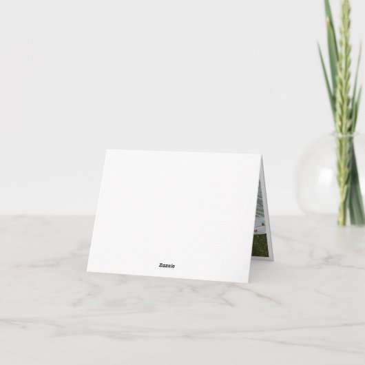 Eenvoudige moderne foto bruiloft wit & bruin bedankkaart (Achterkant)