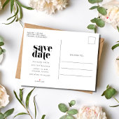 Eenvoudige Moderne Foto Budget Bruiloft Save the D Aankondigingskaart