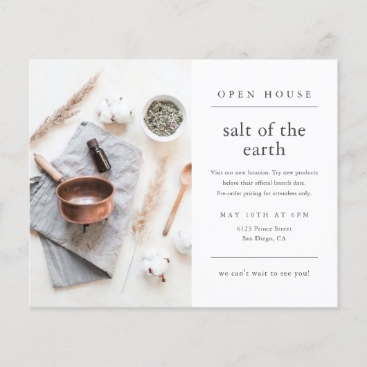 Eenvoudige, moderne Foto Business Open House-uitno Flyer (Voorkant)