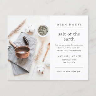 Eenvoudige, moderne Foto Business Open House-uitno Flyer