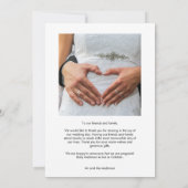 Eenvoudige moderne foto Dank je huwelijk Kaart (Achterkant)