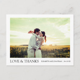 Eenvoudige moderne foto dank je wel trouwkaart aankondigingskaart