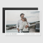 Eenvoudige Moderne Foto Dank u Wedding Magnet Kaar (Voorkant / Achterkant)