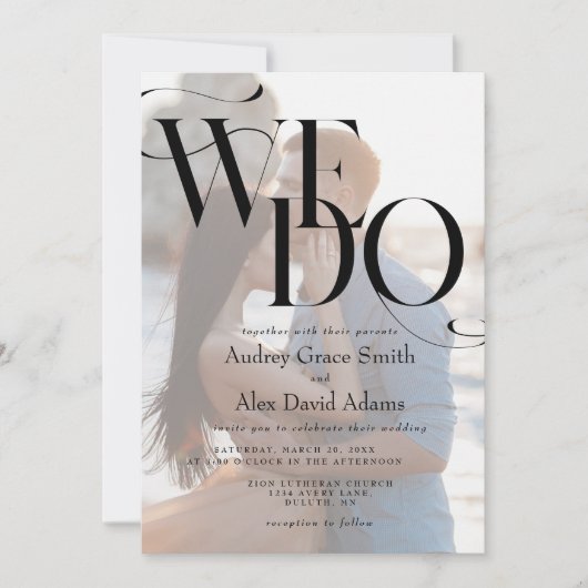 Eenvoudige moderne foto die we uitnodigen kaart (Voorkant)