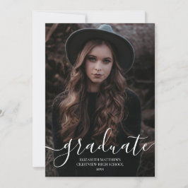 Eenvoudige Moderne Foto Elegante Script Afstuderen Aankondiging