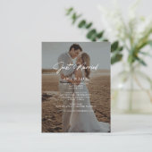 Eenvoudige moderne foto-eloped Weddenschap P Briefkaart (Staand voorkant)