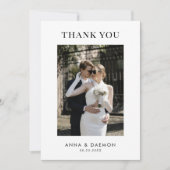 Eenvoudige moderne foto- en berichtminimalistische bedankkaart (Voorkant)