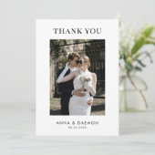 Eenvoudige moderne foto- en berichtminimalistische bedankkaart (Staand voorkant)