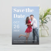 Eenvoudige Moderne Foto en Typografie Save The Date (Staand voorkant)