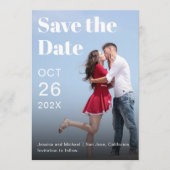 Eenvoudige Moderne Foto en Typografie Save The Date (Voorkant)