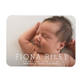 Eenvoudige moderne foto geboorte aankondiging magn magneet (Horizontaal)