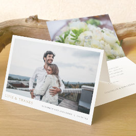 Eenvoudige Moderne Foto Gouden Trouwdag Liefde en  Bedankkaart