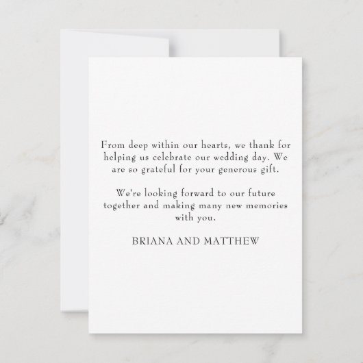 Eenvoudige moderne foto - Hartelijk dank - kaart (Achterkant)