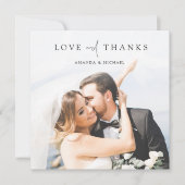 Eenvoudige moderne foto Hartelijk dank voor je tro Bedankkaart (Voorkant)