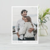 Eenvoudige moderne foto Hartelijk dank voor je tro Bedankkaart (Staand voorkant)