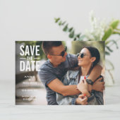 Eenvoudige Moderne Foto Huwelijk Save The Date (Staand voorkant)