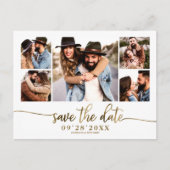 Eenvoudige moderne foto-inkuiling bewaart de datum briefkaart (Voorkant)