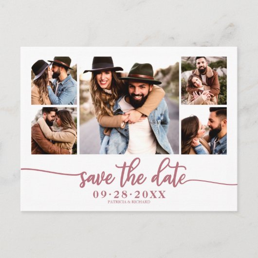 Eenvoudige moderne foto-inkuiling bewaart de datum briefkaart (Voorkant)