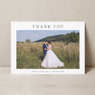 Eenvoudige Moderne Foto Landschap Wedding W Note Bedankkaart