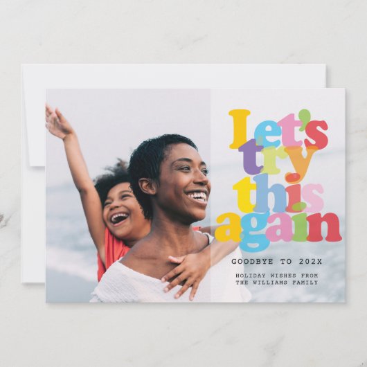 Eenvoudige moderne foto. Laten we het nog een keer Feestdagenkaart (Voorkant)