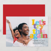 Eenvoudige moderne foto. Laten we het nog een keer Feestdagenkaart (Voorkant / Achterkant)