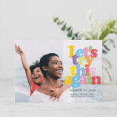 Eenvoudige moderne foto. Laten we het nog een keer Feestdagenkaart (Staand voorkant)