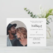 Eenvoudige moderne foto luxe bruiloft kaart (Staand voorkant)