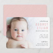 Eenvoudige Moderne Foto Meisje Geboorteaankondigin Aankondiging (Voorkant / Achterkant)