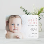 Eenvoudige Moderne Foto Meisje Geboorteaankondigin Aankondiging (Staand voorkant)