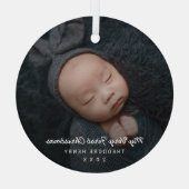 Eenvoudige moderne foto Mijn eerste kerstBaby Glas Ornament (Achterkant)