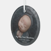 Eenvoudige moderne foto Mijn eerste kerstBaby Glas Ornament (Voorkant links)