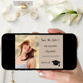 Eenvoudige moderne foto mocha beige Afstuderen Save The Date