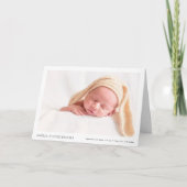 Eenvoudige moderne foto Nieuwe baby geboorte Aankondiging (Voorkant)
