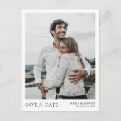 Eenvoudige, moderne foto Opslaan datum Aankondigingskaart (Voorkant)
