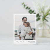 Eenvoudige, moderne foto Opslaan datum Aankondigingskaart (Staand voorkant)
