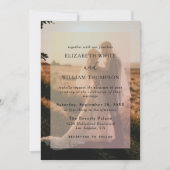 Eenvoudige moderne foto overlay bruiloft kaart (Voorkant)