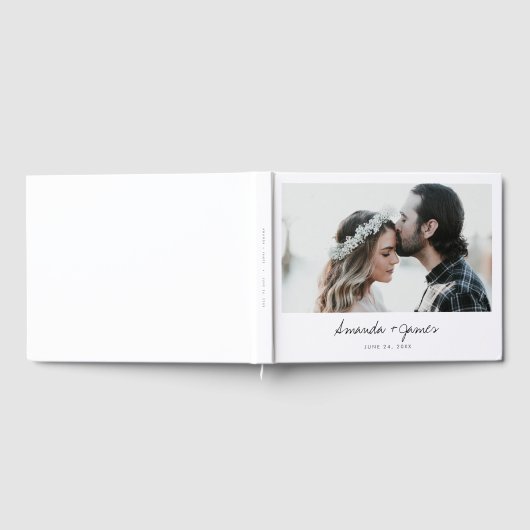 Eenvoudige moderne foto persoonlijke bruiloft gastenboek (Volledig)