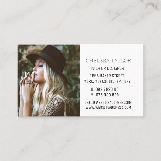 Eenvoudige, moderne foto professioneel aangepast visitekaartje (Voorkant)