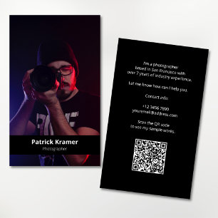 Eenvoudige Moderne Foto QR Code Professioneel Visitekaartje