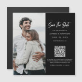 Eenvoudige moderne foto QR code Sla de datum magne (Voorkant / Achterkant)