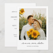 Eenvoudige moderne foto save the date trouwuitnodi (Voorkant / Achterkant)