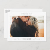 Eenvoudige Moderne Foto Save the Date Wedding Aankondigingskaart (Voorkant / Achterkant)