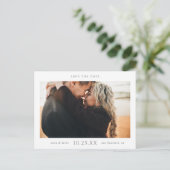 Eenvoudige Moderne Foto Save the Date Wedding Aankondigingskaart (Staand voorkant)