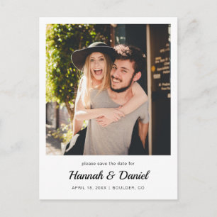 Eenvoudige Moderne Foto Save the Date Wedding Aankondigingskaart