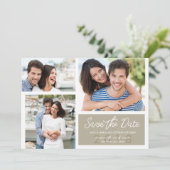 Eenvoudige Moderne Foto slaat de data op in Ecru Save The Date (Staand voorkant)