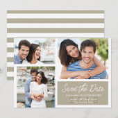 Eenvoudige Moderne Foto slaat de data op in Ecru Save The Date (Voorkant / Achterkant)