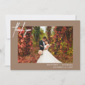 Eenvoudige moderne foto tan bruiloft bedankkaart (Voorkant)
