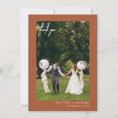 Eenvoudige moderne foto terracotta bedankkaart (Voorkant)