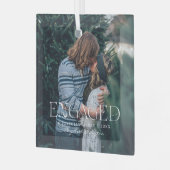 Eenvoudige, moderne foto van Elegant | Kerstmis Glas Ornament (Voorkant links)