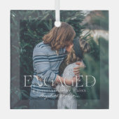 Eenvoudige, moderne foto van Elegant | Kerstmis Glas Ornament (Voorkant)